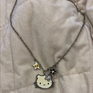 Hello Kitty Silver and White Charm Necklace